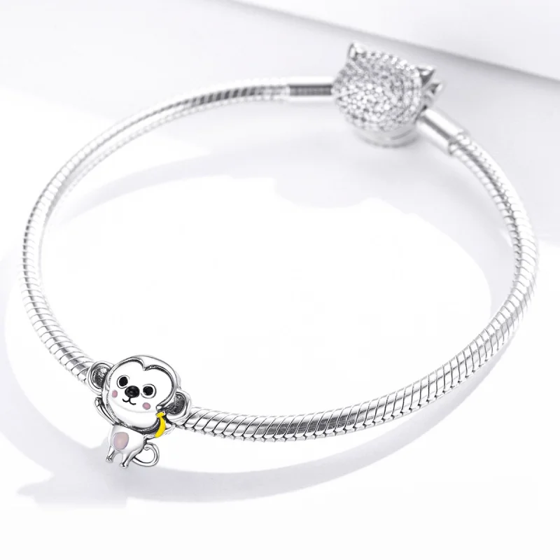 (image for) Pandora Style Silver Little Monkey Charm - SCC1575 - View 3