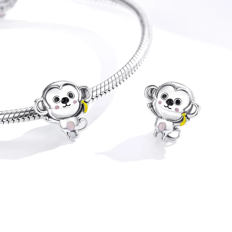 (image for) Pandora Style Silver Little Monkey Charm - SCC1575 - View 4