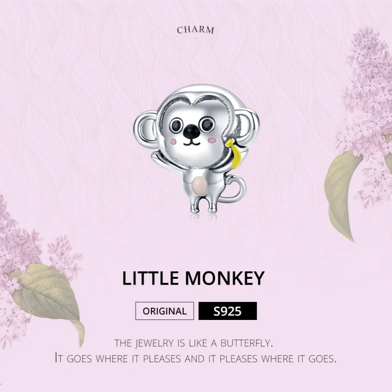 (image for) Pandora Style Silver Little Monkey Charm - SCC1575 - View 6