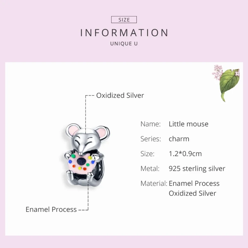 (image for) Pandora Style Silver Little Mouse Charm - SCC1318 - View 4