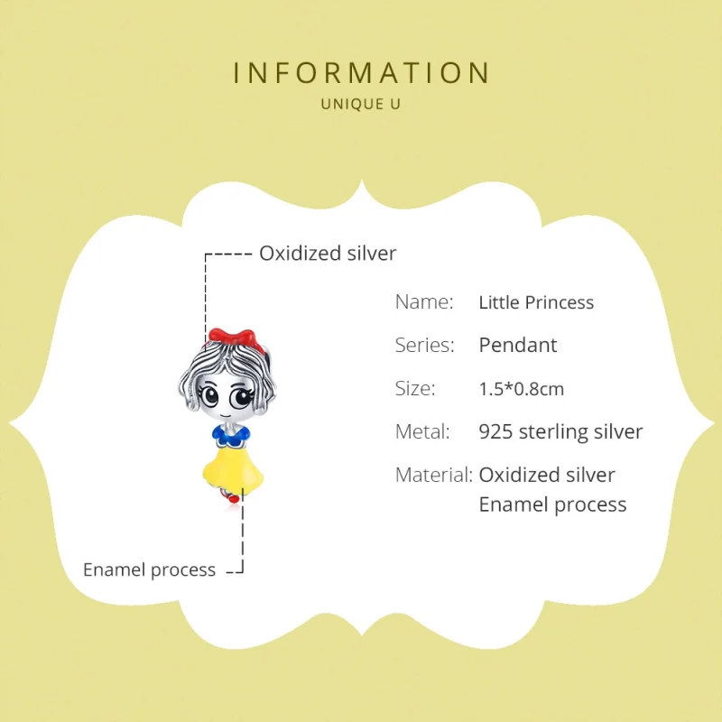 (image for) Pandora Style Silver Little Princess Charm - SCC1814 - View 6