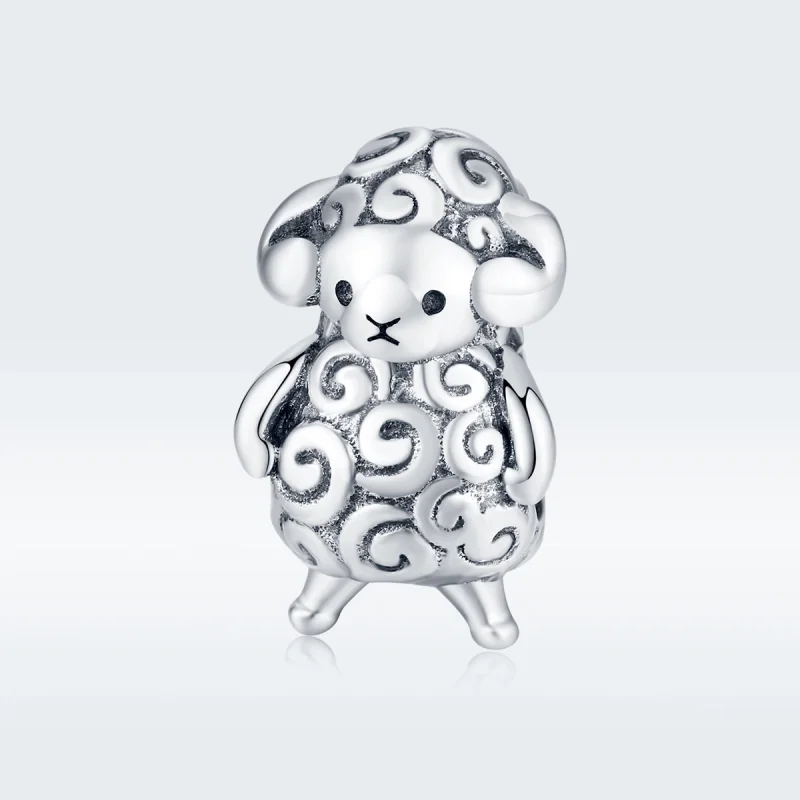 (image for) Pandora Style Silver Little Sheep Charm - BSC187 - View 5