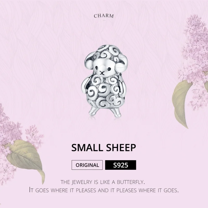 (image for) Pandora Style Silver Little Sheep Charm - BSC187 - View 6