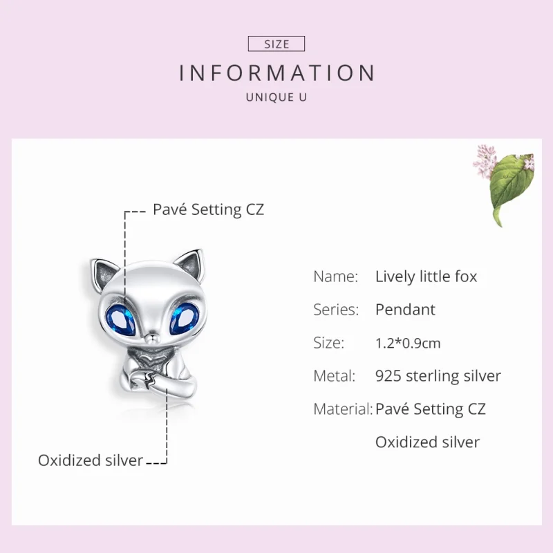 (image for) Pandora Style Silver Lively Little Fox Charm - SCC1808 - View 7