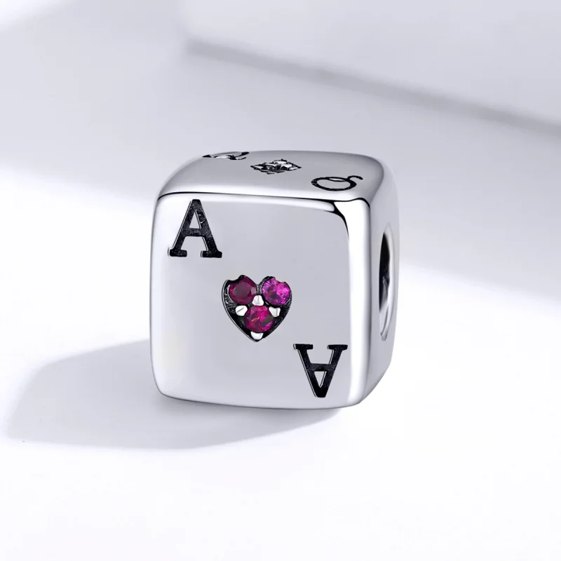 (image for) Pandora Style Silver Love Dice Charm - SCC1440 - View 2