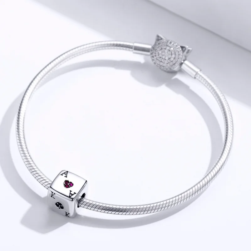 (image for) Pandora Style Silver Love Dice Charm - SCC1440 - View 3