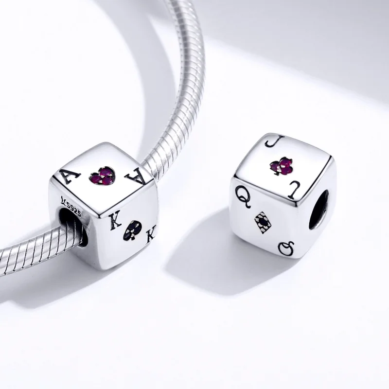 (image for) Pandora Style Silver Love Dice Charm - SCC1440 - View 4