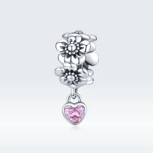 (image for) Pandora Style Silver Love Flower Charm - SCC1485