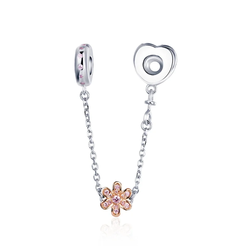 (image for) Pandora Style Silver Love Flower Safety Chain - SCC1113 - Product Image
