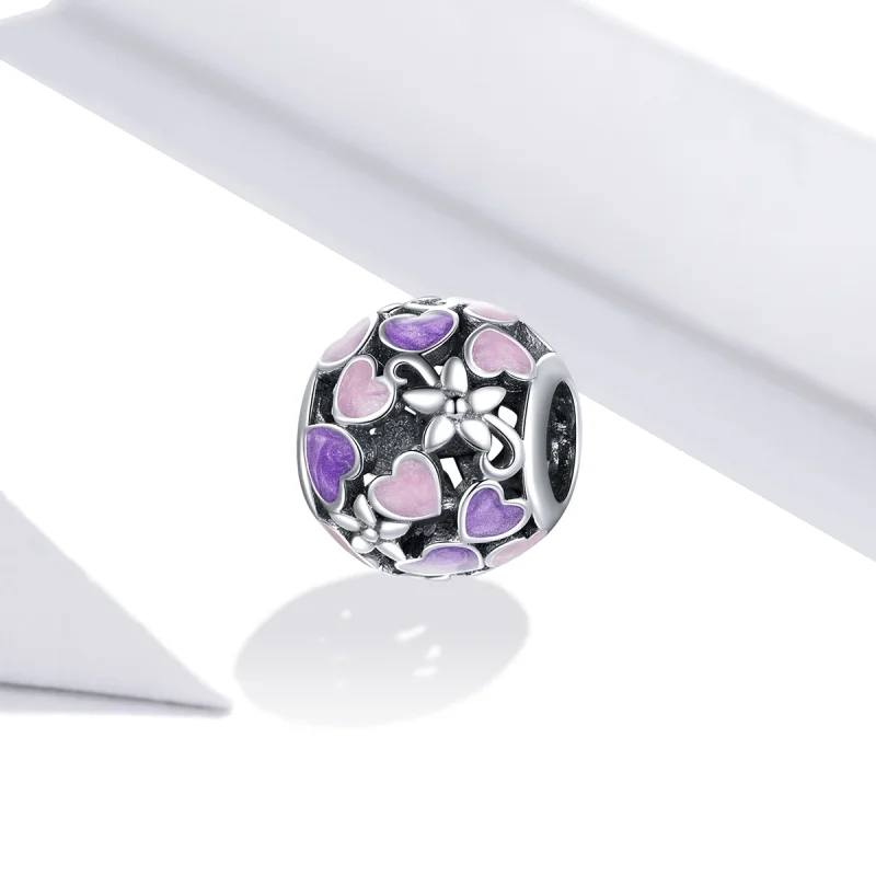(image for) Pandora Style Silver Love Flowers Charm - SCC1798 - View 2