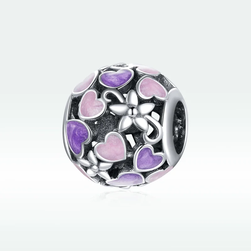 (image for) Pandora Style Silver Love Flowers Charm - SCC1798 - View 5