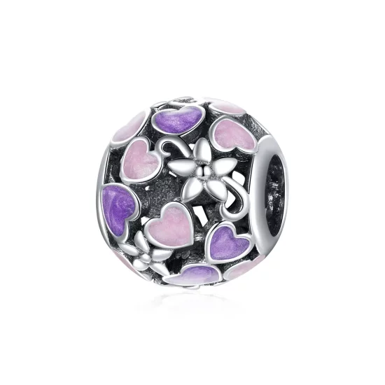 Pandora Style Silver Love Flowers Charm - SCC1798