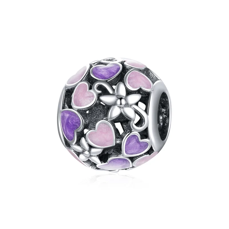 (image for) Pandora Style Silver Love Flowers Charm - SCC1798 - Product Image