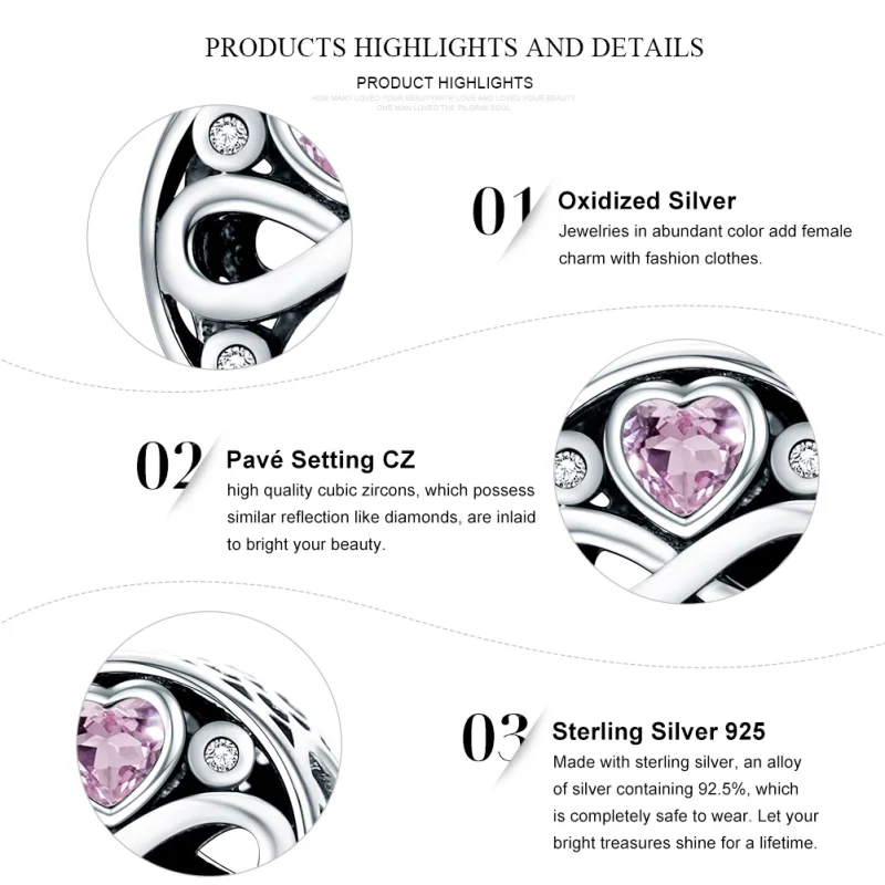 (image for) Pandora Style Silver Love Lasts Charm - SCC240 - View 5