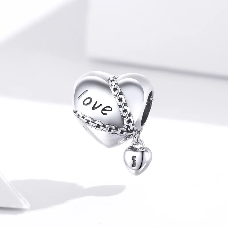 (image for) Pandora Style Silver Love Lock Charm - SCC1553 - View 3