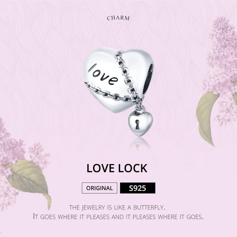 (image for) Pandora Style Silver Love Lock Charm - SCC1553 - View 6