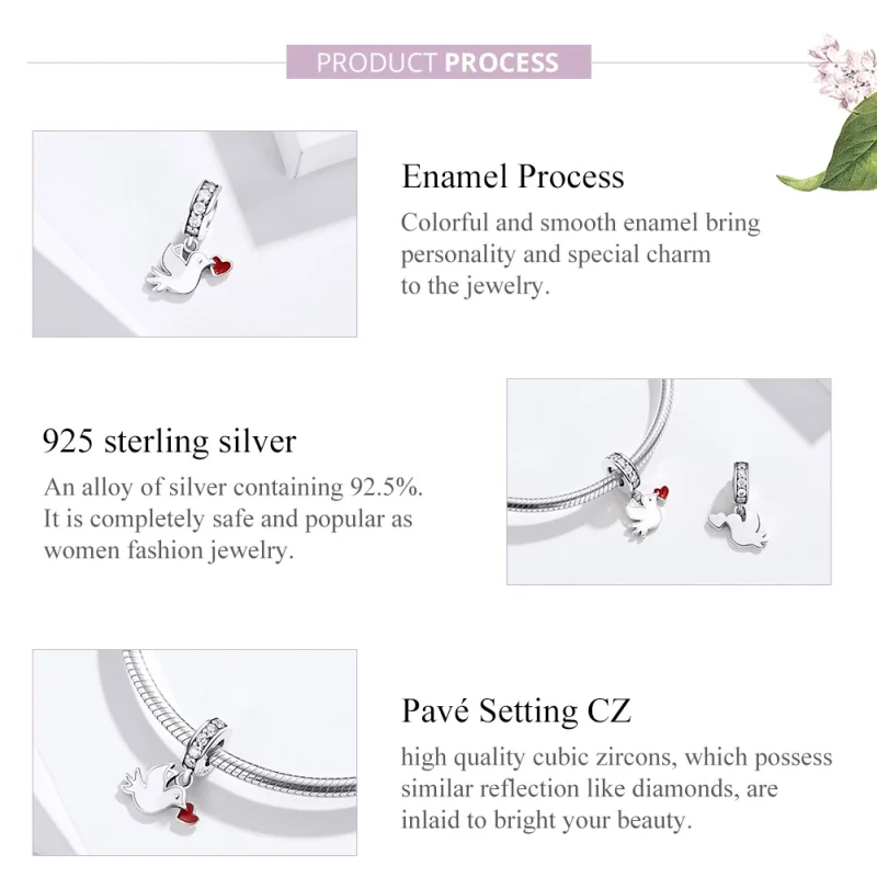 (image for) Pandora Style Silver Love Messenger Dangle - SCC1227 - View 3