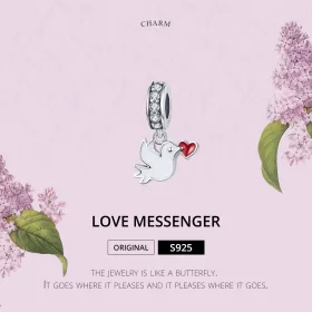 Pandora Style Silver Love Messenger Dangle - SCC1227 Pandora Style Silver Love Messenger Dangle - SCC1227