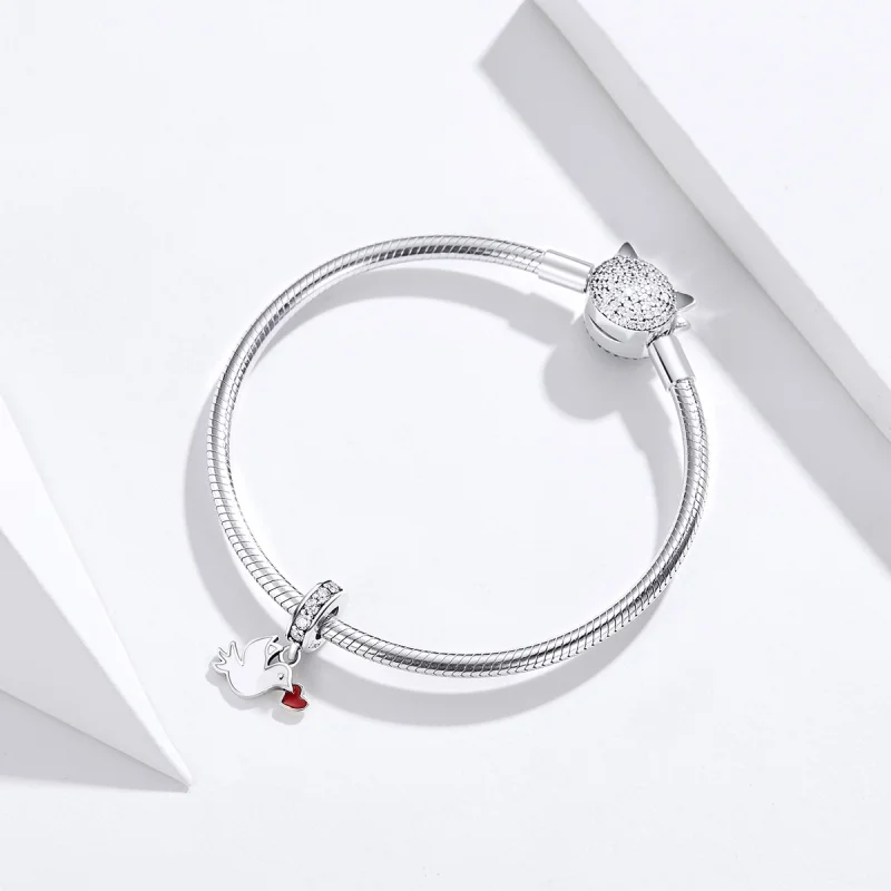 (image for) Pandora Style Silver Love Messenger Dangle - SCC1227 - View 6