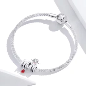 Pandora Style Silver Love Mom Charm - SCC1461 Pandora Style Silver Love Mom Charm - SCC1461
