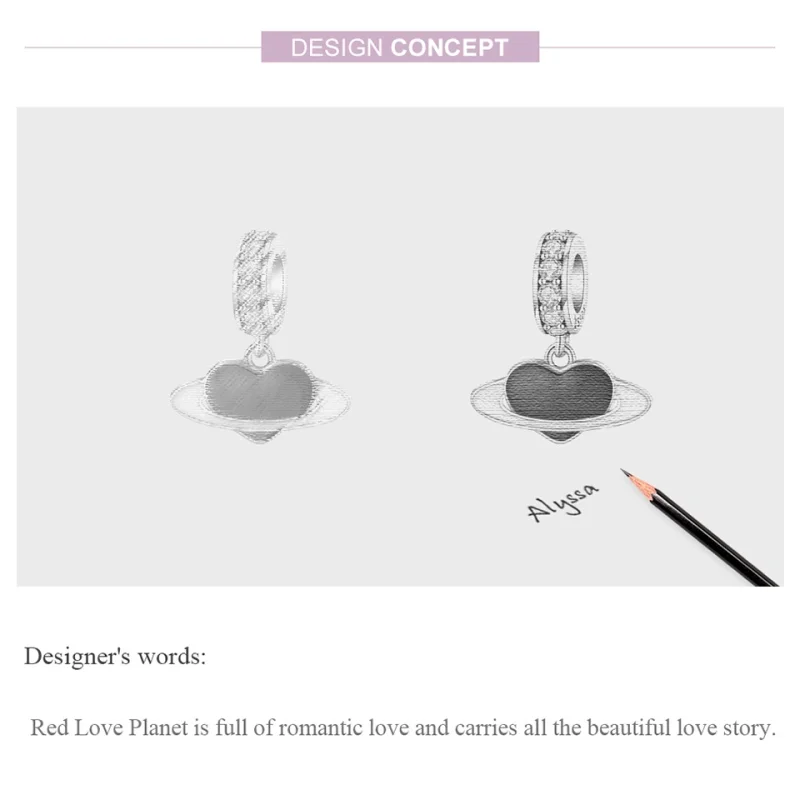 (image for) Pandora Style Silver Love Planet Dangle - SCC1165 - View 5