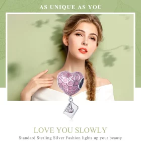 Pandora Style Silver Love You Slowly Dangle Charm - SCC1080 Pandora Style Silver Love You Slowly Dangle Charm - SCC1080