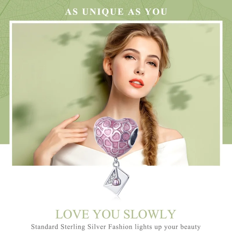 (image for) Pandora Style Silver Love You Slowly Dangle Charm - SCC1080 - View 2