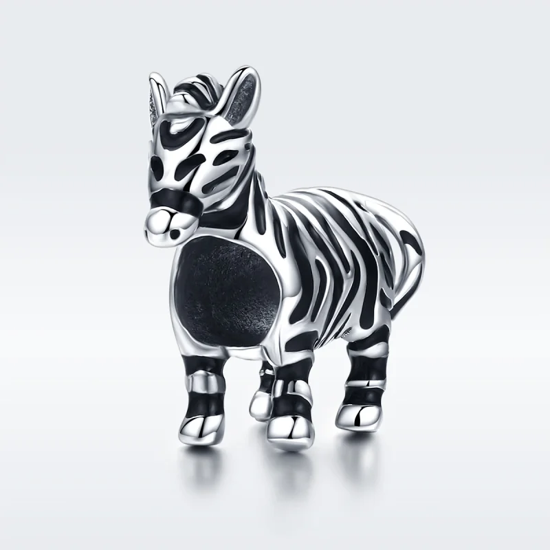 (image for) Pandora Style Silver Lovely Animal Zebra Charm - SCC550 - View 2