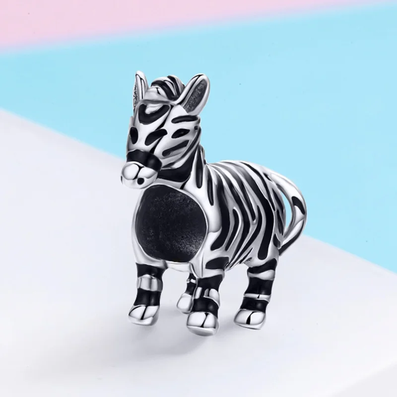 (image for) Pandora Style Silver Lovely Animal Zebra Charm - SCC550 - View 3