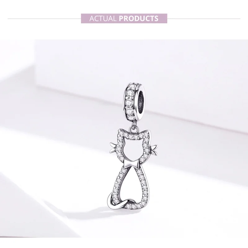 (image for) Pandora Style Silver Lovely Cat Dangle - SCC1162 - View 7
