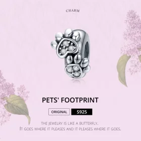 Pandora Style Silver Lovely Cat Paw Spacer - SCC1312 Pandora Style Silver Lovely Cat Paw Spacer - SCC1312