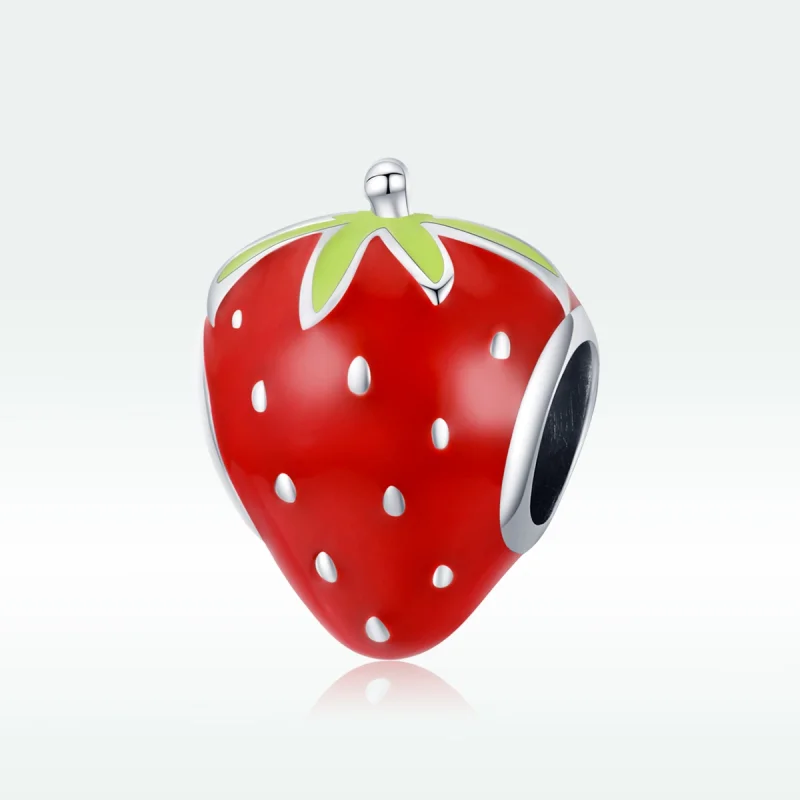 (image for) Pandora Style Silver Lovely Strawberry Charm - SCC1839 - View 5
