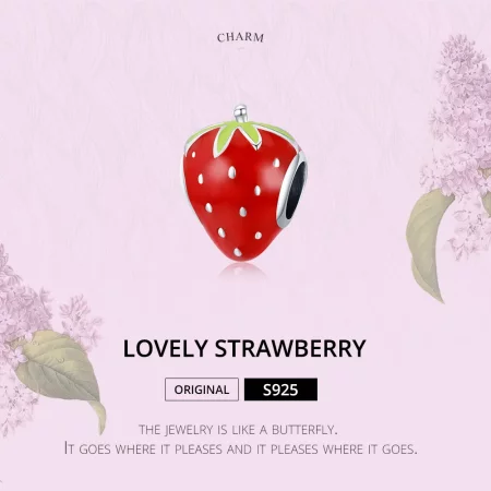 Pandora Style Silver Lovely Strawberry Charm - SCC1839