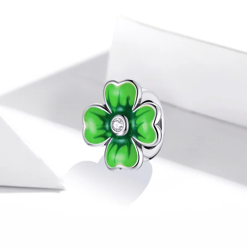(image for) Pandora Style Silver Lucky Clover Charm - SCC1749 - View 2