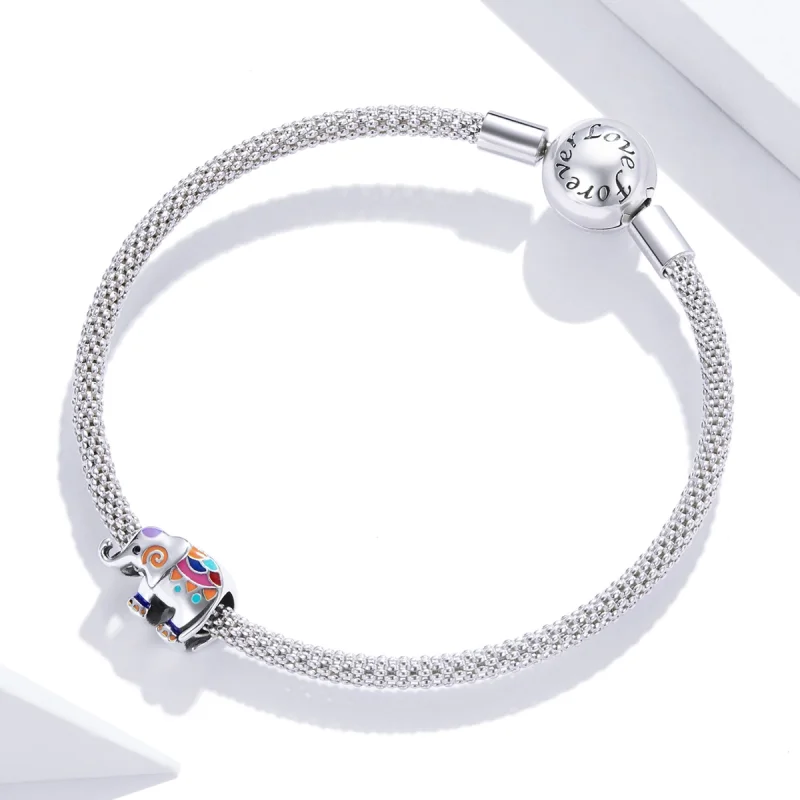 (image for) Pandora Style Silver Lucky Elephant Charm - SCC1790 - View 3