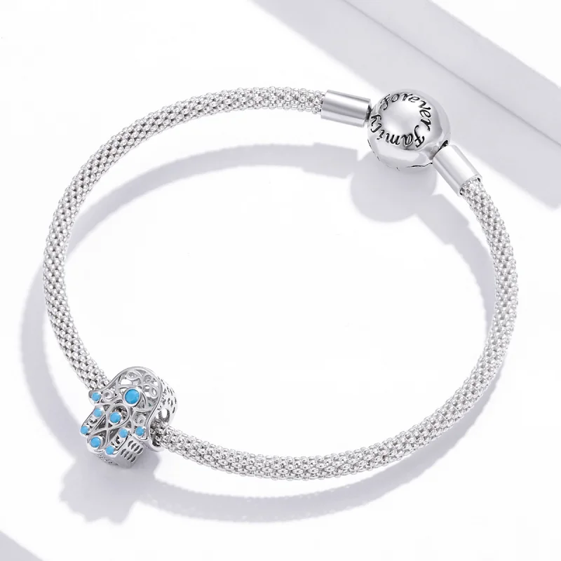 (image for) Pandora Style Silver Lucky Hand Charm - SCC1757 - View 3