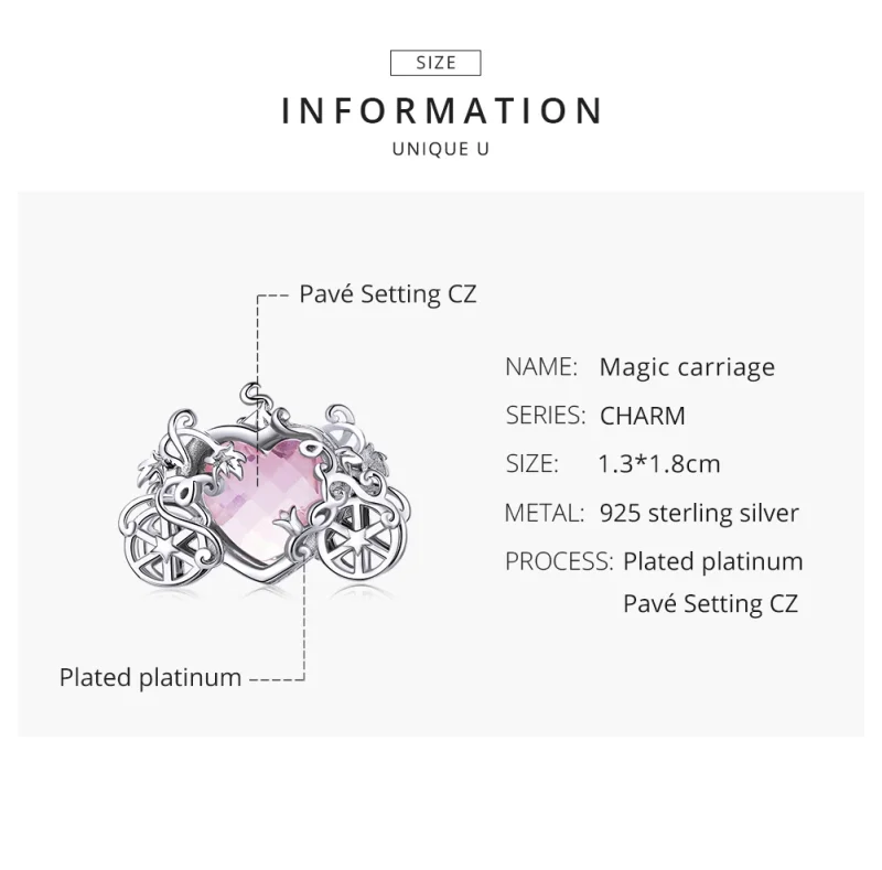 (image for) Pandora Style Silver Magic Carriage Charm - BSC412 - View 8
