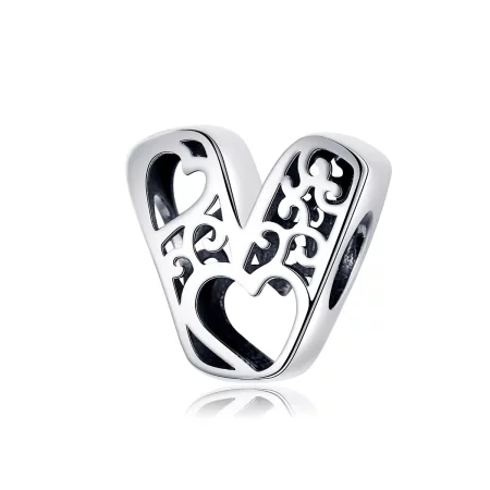 Pandora Style Silver Magic Letter V Charm - SCC1229-V Pandora Style Silver Magic Letter V Charm - SCC1229-V