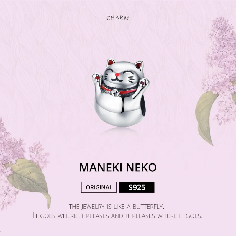 (image for) Pandora Style Silver Maneki Neko Charm - SCC1178 - View 2