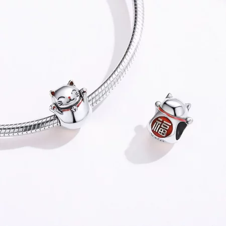 Pandora Style Silver Maneki Neko Charm - SCC1178