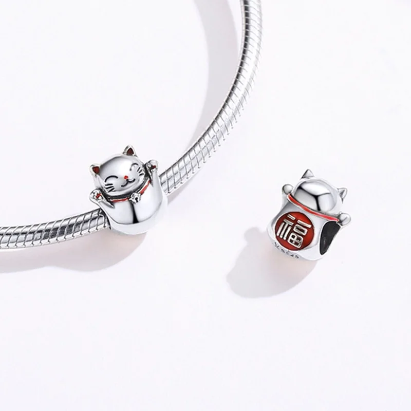 (image for) Pandora Style Silver Maneki Neko Charm - SCC1178 - View 4