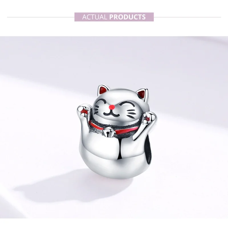 (image for) Pandora Style Silver Maneki Neko Charm - SCC1178 - View 5