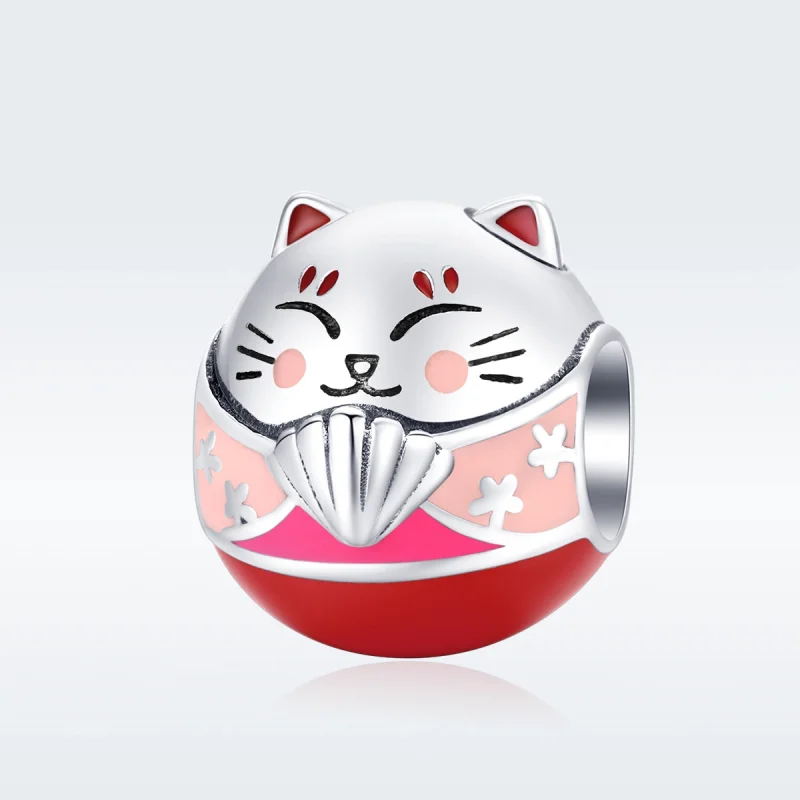 (image for) Pandora Style Silver Maneki Neko Charm - SCC1341 - View 5