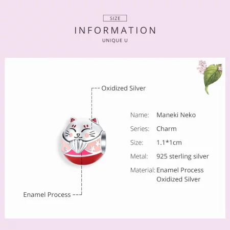 Pandora Style Silver Maneki Neko Charm - SCC1341