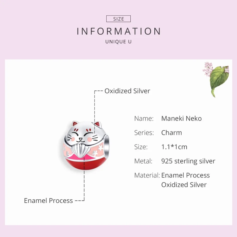 (image for) Pandora Style Silver Maneki Neko Charm - SCC1341 - View 7