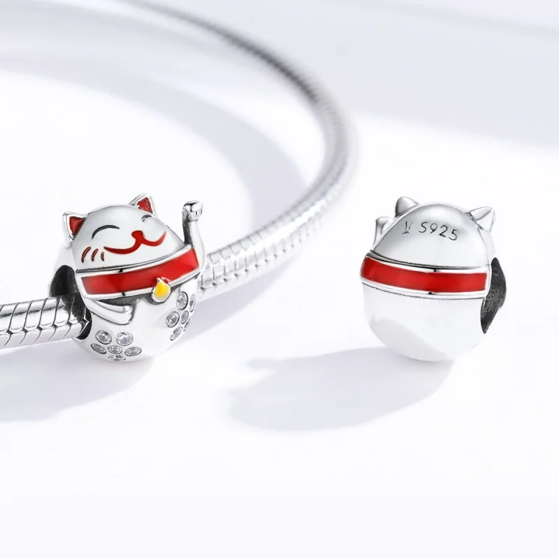(image for) Pandora Style Silver Maneki Neko Charm - SCC1374 - View 4