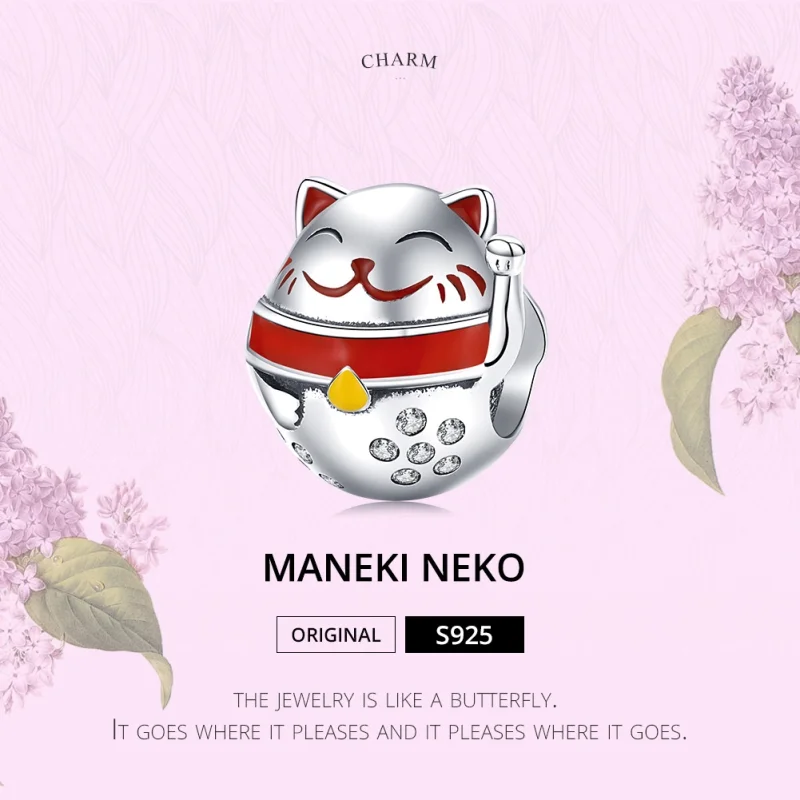 (image for) Pandora Style Silver Maneki Neko Charm - SCC1374 - View 5