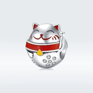 (image for) Pandora Style Silver Maneki Neko Charm - SCC1374
