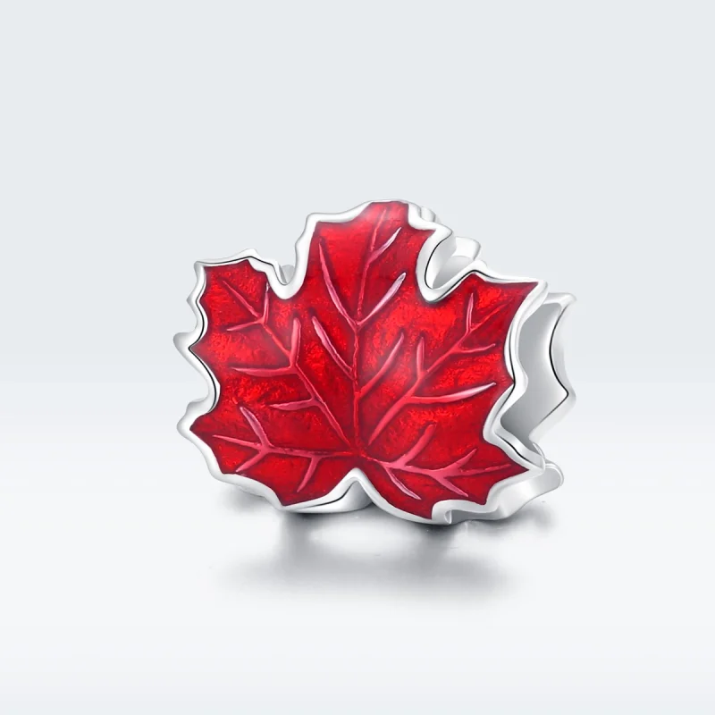 (image for) Pandora Style Silver Maple Leaf Charm - BSC335 - View 5