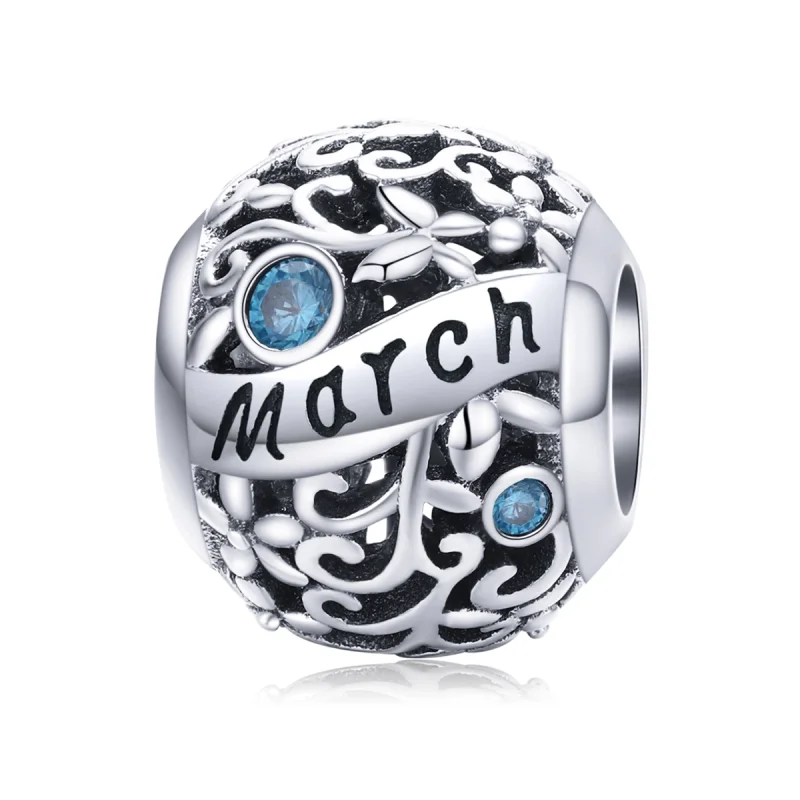 (image for) Pandora Style Silver March Birthstone Charm - SCC1385-3 - Product Image